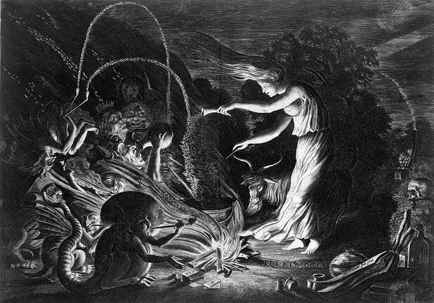 Archives of Khazad-Dum | Jan van de Velde - A witch at her cauldron surrounded by beasts.